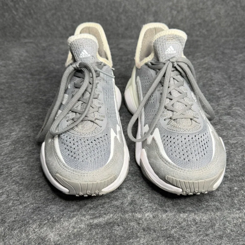 Adidas Boost Grey White Mesh Suede Low Top Athletic Sneakers Mens Size 8.5